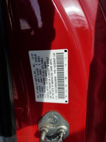1HGCS12858A008599 - 2008 HONDA ACCORD EXL 红色 照片 12