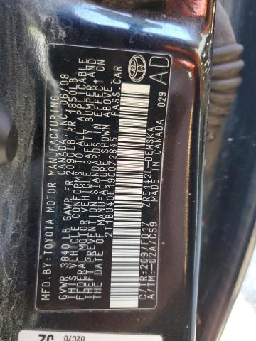 2T1BU40E19C072845 - 2009 TOYOTA COROLLA BASE Սև լուսանկար 12