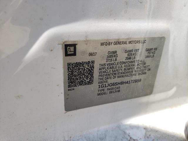 1G1JG6SH8H4172859 - 2017 CHEVROLET SONIC WHITE photo 12