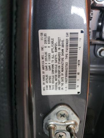 1HGCP36899A027343 - 2009 HONDA ACCORD EXL GRAY photo 12