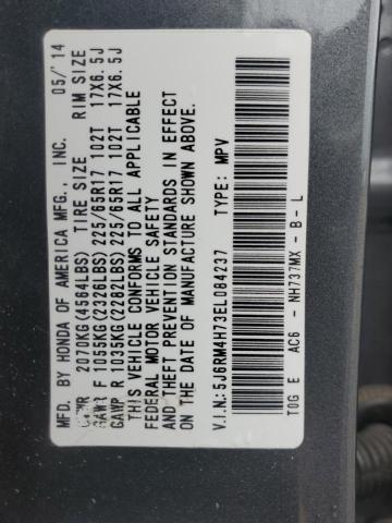 5J6RM4H73EL084237 - 2014 HONDA CR-V EXL 灰色 照片 12