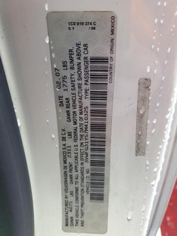 3VWFG31Y57M410325 - 2007 VOLKSWAGEN NEW BEETLE TRIPLE WHITE WHITE photo 12