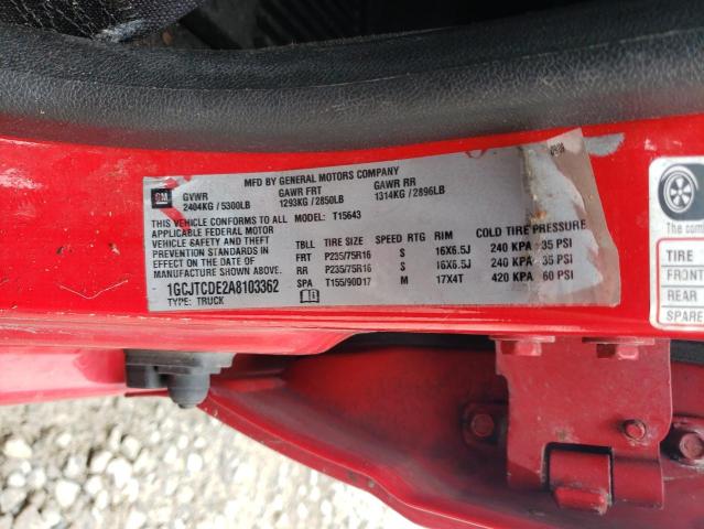 1GCJTCDE2A8103362 - 2010 CHEVROLET COLORADO LT RED photo 12