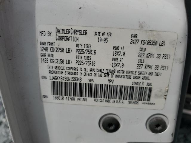 1J4GK48K96W159346 - 2006 JEEP LIBERTY SPORT Ağ foto 14