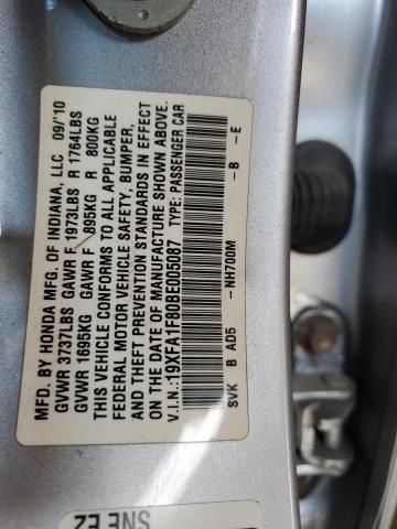 19XFA1F80BE005087 - 2011 HONDA CIVIC EX Күміс фото 13