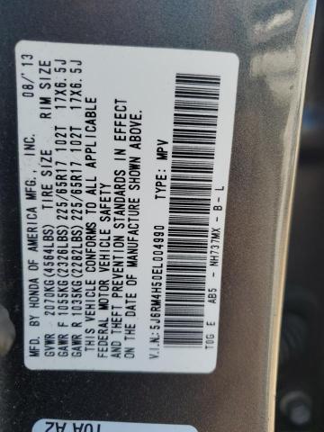 5J6RM4H50EL004990 - 2014 HONDA CR-V EX GRAY photo 13