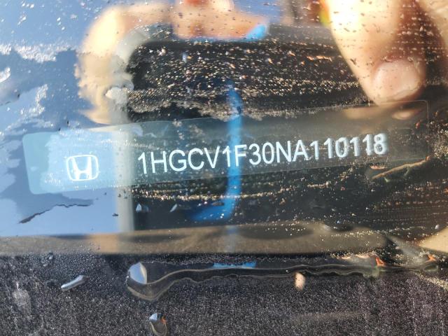 1HGCV1F30NA110118 - 2022 HONDA ACCORD SPORT BLACK photo 12