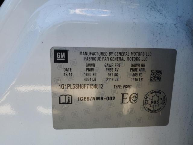 1G1PL5SH8F7154812 - 2015 CHEVROLET CRUZE LS 白色 照片 12