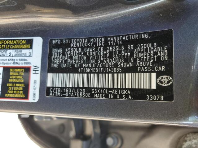 4T1BK1EB1FU143085 - 2015 TOYOTA AVALON XLE 灰色 照片 13