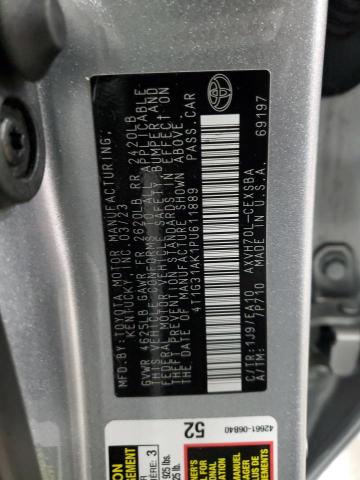 4T1G31AK1PU611889 - 2023 TOYOTA CAMRY SE NIGHT SHADE SILVER photo 12