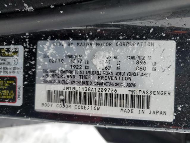 JM1BL1H38A1289726 - 2010 MAZDA SPEED 3 BLACK photo 12