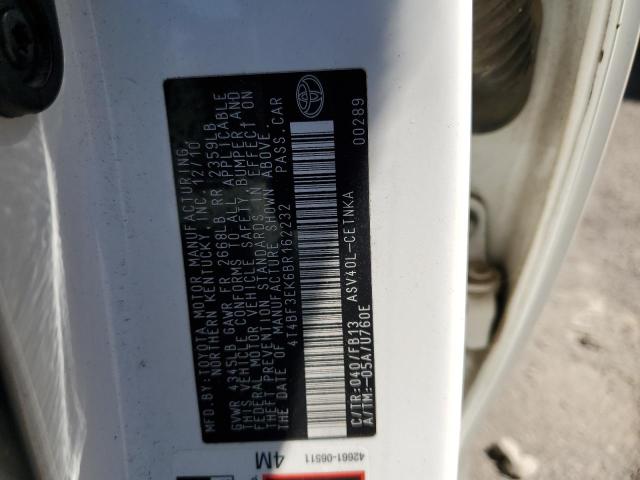 4T4BF3EK6BR162232 - 2011 TOYOTA CAMRY BASE Ağ foto 12