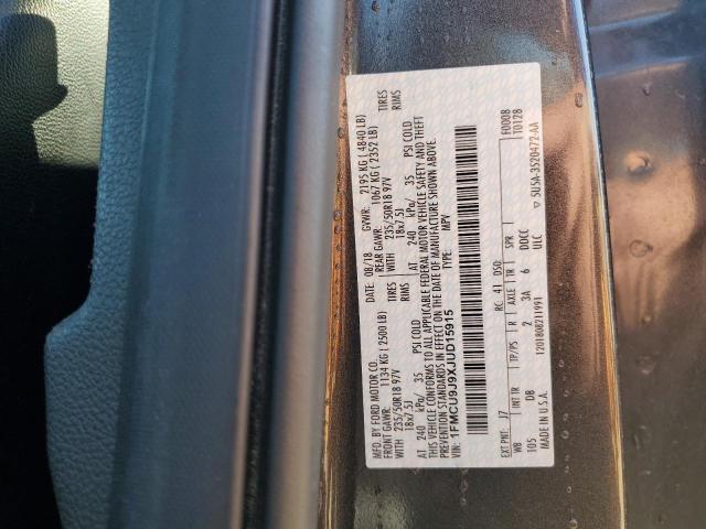 1FMCU9J9XJUD15915 - 2018 FORD ESCAPE TITANIUM ნაცრისფერი ფოტო 12