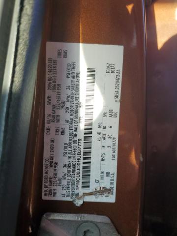 1FMCU0JD0HUB37779 - 2017 FORD ESCAPE TITANIUM BROWN photo 12