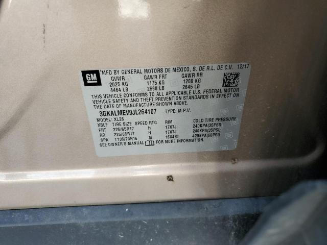 3GKALMEV9JL264107 - 2018 GMC TERRAIN SLE BEIGE photo 13