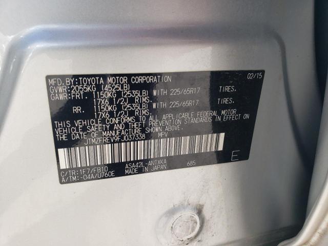 JTMZFREV9FJ037338 - 2015 TOYOTA RAV4 LE SILVER photo 14