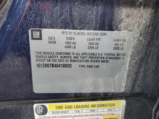 1G1ZH57B494108835 - 2009 CHEVROLET MALIBU 1LT ლურჯი ფოტო 12