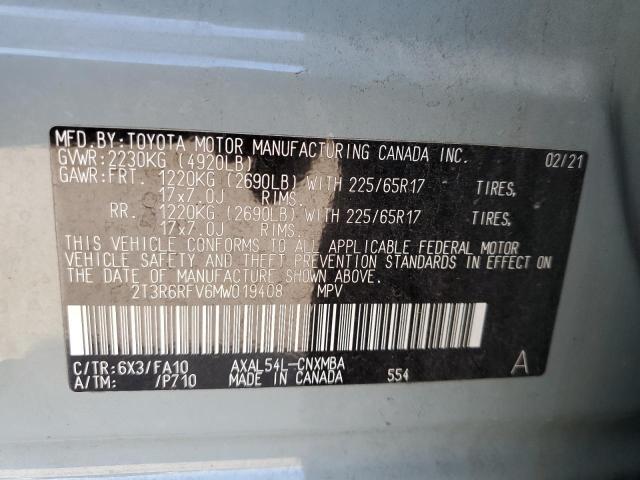 2T3R6RFV6MW019408 - 2021 TOYOTA RAV4 XLE GRAY photo 13