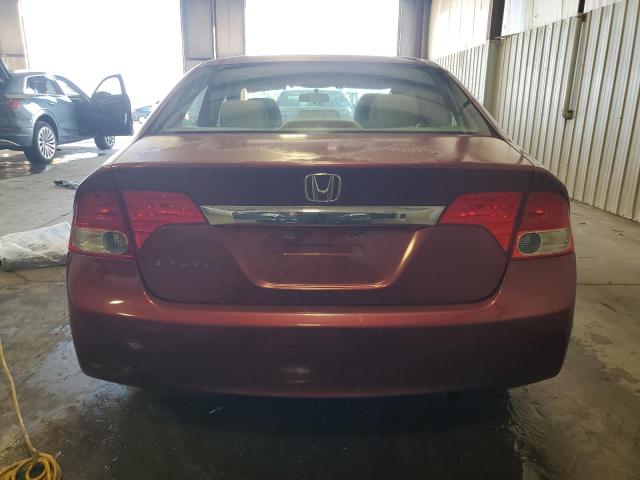 2HGFA16539H534684 - 2009 HONDA CIVIC LX MAROON photo 6