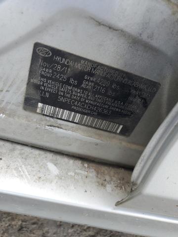 5NPEC4ACXCH426363 - 2012 HYUNDAI SONATA SE SILVER photo 12