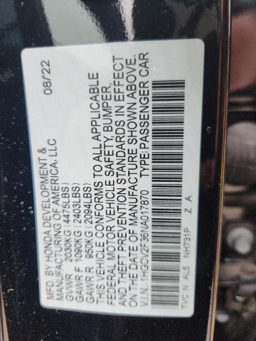 1HGCV2F36NA017870 - 2022 HONDA ACCORD SPORT შავი ფოტო 13