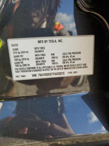 7SAYGDED7TA433015 - 2026 TESLA MODEL Y CHARCOAL photo 13