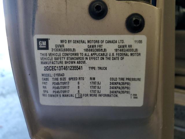 2GCEC13T461235541 - 2006 CHEVROLET SILVERADO C1500 TAN photo 12
