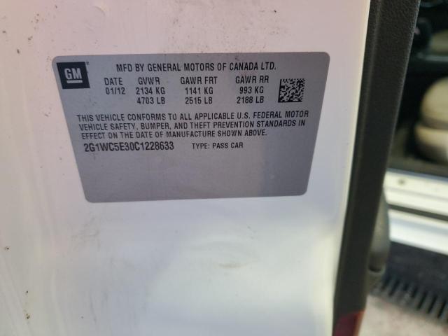 2G1WC5E30C1228633 - 2012 CHEVROLET IMPALA LTZ WHITE photo 13