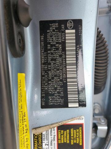 4T1BK3DB7CU441911 - 2012 TOYOTA AVALON BASE Синій фото 12