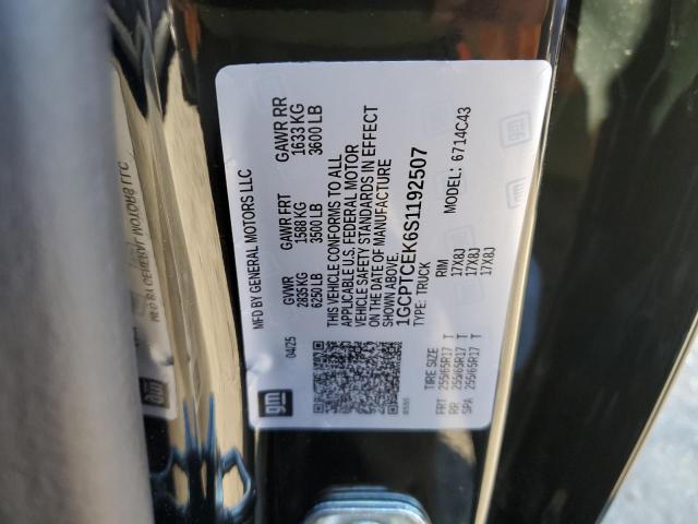 1GCPTCEK6S1192507 - 2025 CHEVROLET COLORADO LT BLACK photo 12