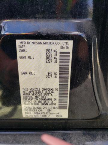 1N4AL3AP6GC251208 - 2016 NISSAN ALTIMA 2.5 შავი ფოტო 12