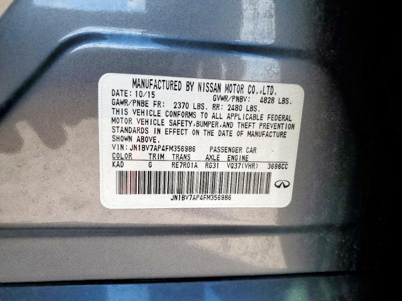 JN1BV7AP4FM356986 - 2015 INFINITI Q50 BASE Gümüş foto 12