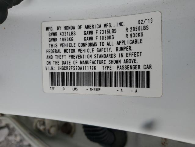 1HGCR2F57DA111776 - 2013 HONDA ACCORD SPORT WHITE photo 12