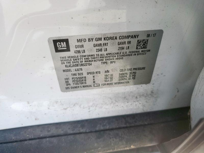 KL4CJASB7JB522154 - 2018 BUICK ENCORE PREFERRED 白色 照片 12