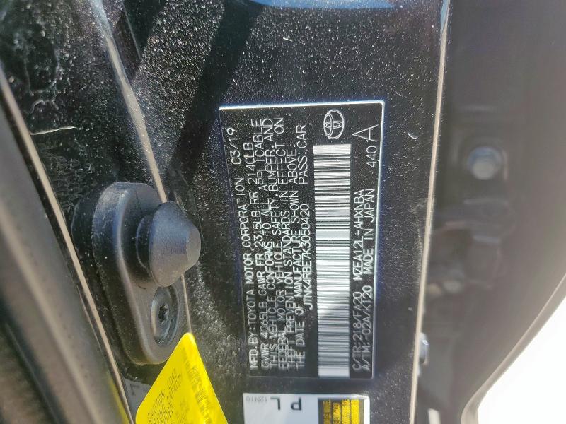 JTNK4RBE7K3050420 - 2019 TOYOTA COROLLA SE Черный фото 12