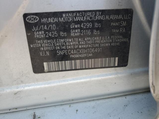 5NPEC4ACXBH106491 - 2011 HYUNDAI SONATA SE SILVER photo 13