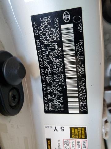 JTDKARFU2G3011434 - 2016 TOYOTA PRIUS Weiß Foto 12