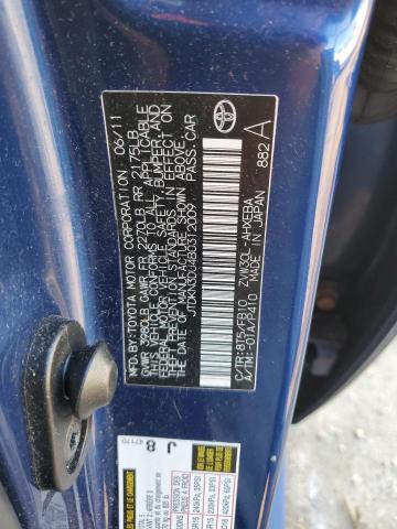 JTDKN3DU4B0312009 - 2011 TOYOTA PRIUS BLUE photo 13