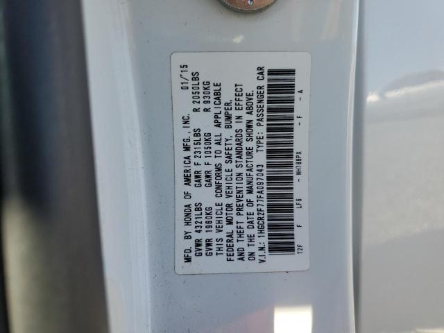 1HGCR2F77FA097043 - 2015 HONDA ACCORD EX WHITE photo 13