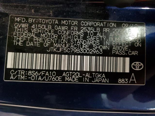 JTKJF5C79B3002963 - 2011 TOYOTA SCION TC 蓝色 照片 12