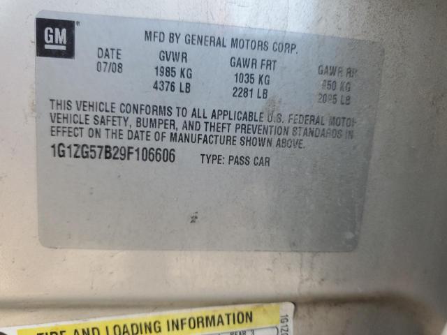 1G1ZG57B29F106606 - 2009 CHEVROLET MALIBU LS 金色 照片 12