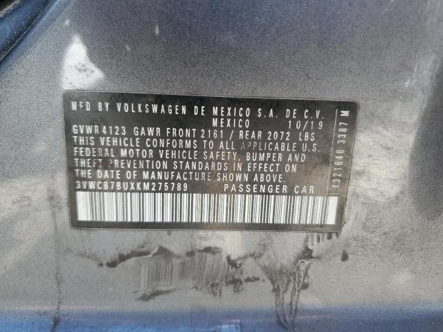 3VWCB7BUXKM275789 - 2019 VOLKSWAGEN JETTA S GRAY photo 13