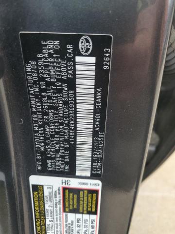 4T4BE46K29R093508 - 2009 TOYOTA CAMRY BASE 灰色 照片 12