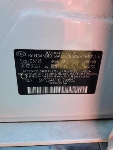 5NPE34AF1GH299552 - 2016 HYUNDAI SONATA SPORT WHITE photo 12