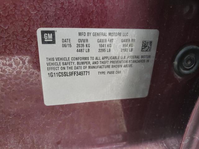 1G11C5SL9FF349771 - 2015 CHEVROLET MALIBU 1LT Марун фото 12