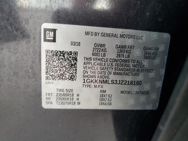 1GKKNMLS3JZ218160 - 2018 GMC ACADIA SLT-1 黑色 照片 14