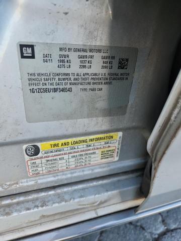 1G1ZC5EU1BF346543 - 2011 CHEVROLET MALIBU 1LT SILVER photo 12