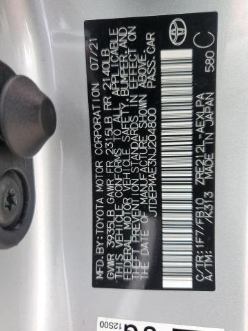 JTDEPMAE3NJ204800 - 2022 TOYOTA COROLLA LE Արծաթագույն լուսանկար 13