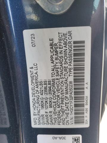 1HGCY1F32PA050238 - 2023 HONDA ACCORD EX 蓝色 照片 12