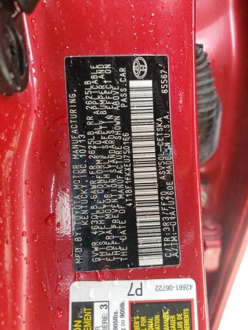 4T1BF1FKXEU750166 - 2014 TOYOTA CAMRY L RED photo 12